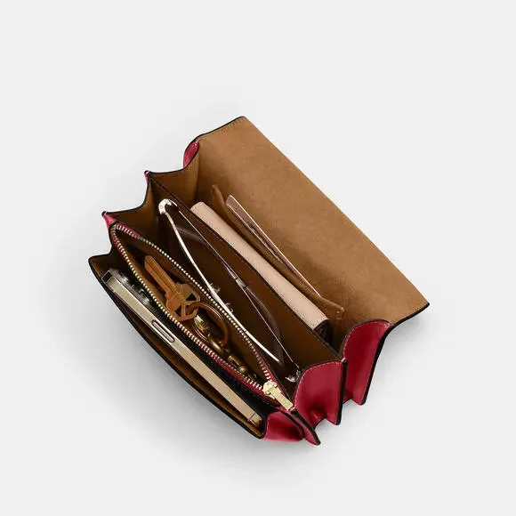 ❤️Coach NWT True Red Mini Klare Crossbody Bag with Gold Chain Strap &Hardware - Picture 2 of 9